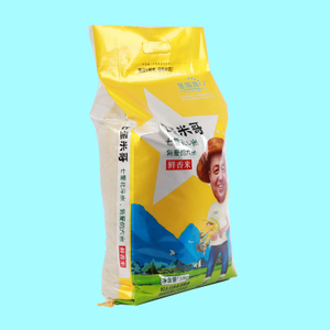 10kg Waterproof Biodegradable Polypropylene Woven Rice Packaging Bag with Handle 